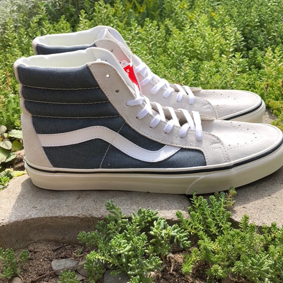 navy green high top vans